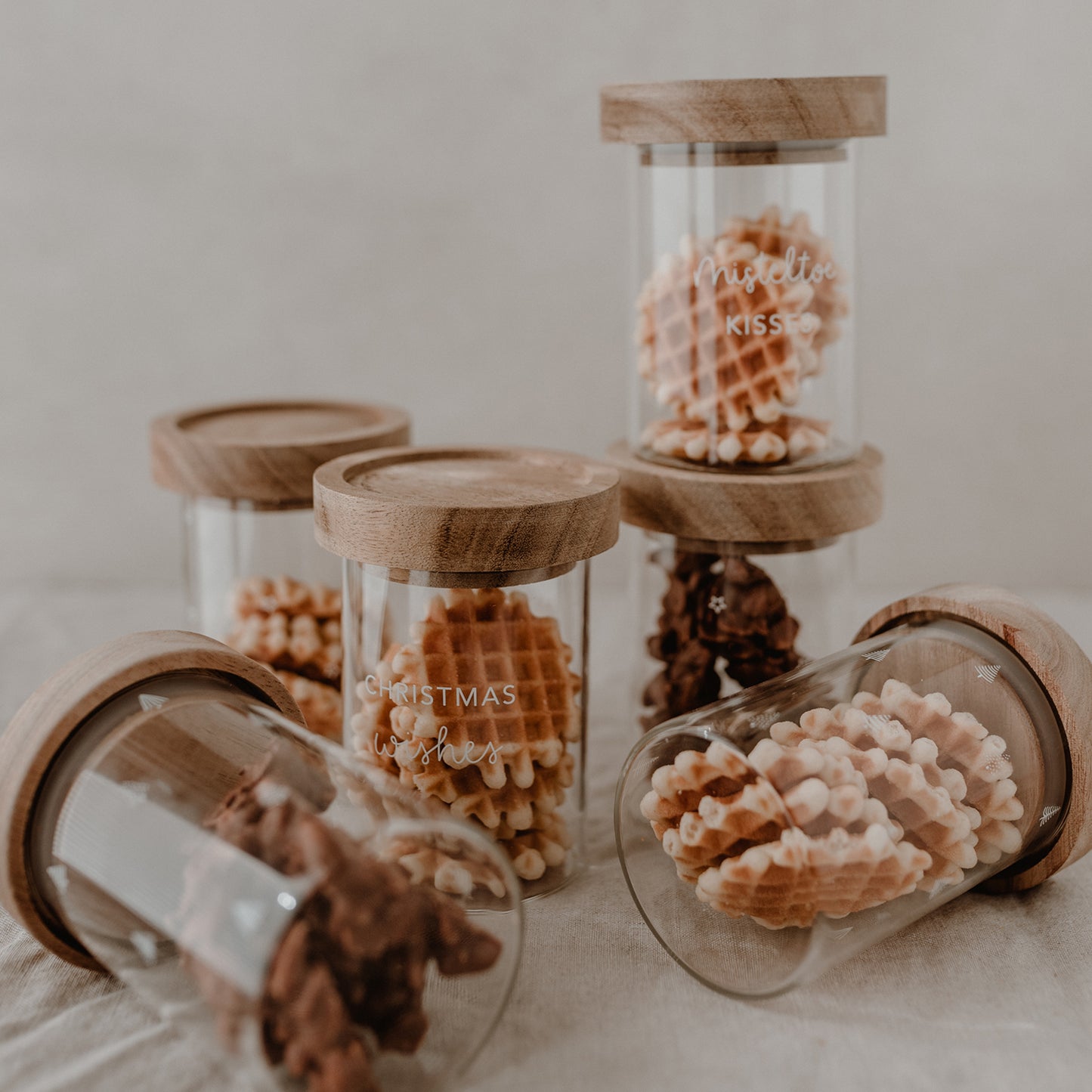 Mini Christmas Storage Jars in a Set of 6 (PU = 2 sets)