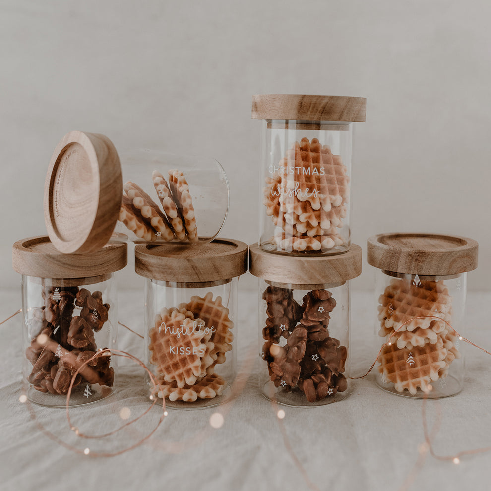 Mini Christmas Storage Jars in a Set of 6 (PU = 2 sets)