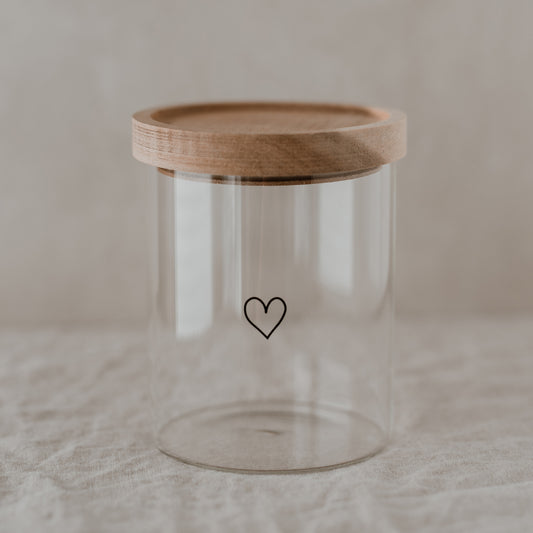 Vorratsglas Herz schwarz 13cm (VE = 4 Stk)