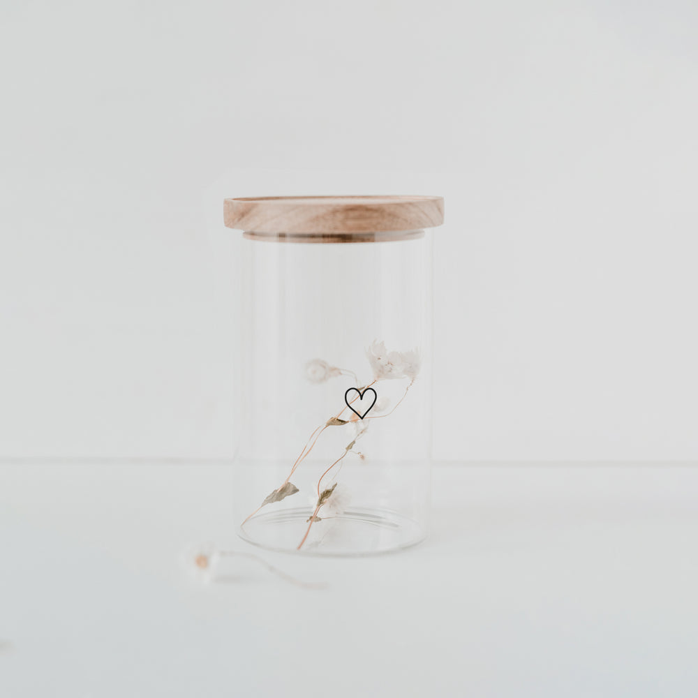 Storage jar heart black 19cm (PU = 4 pieces)