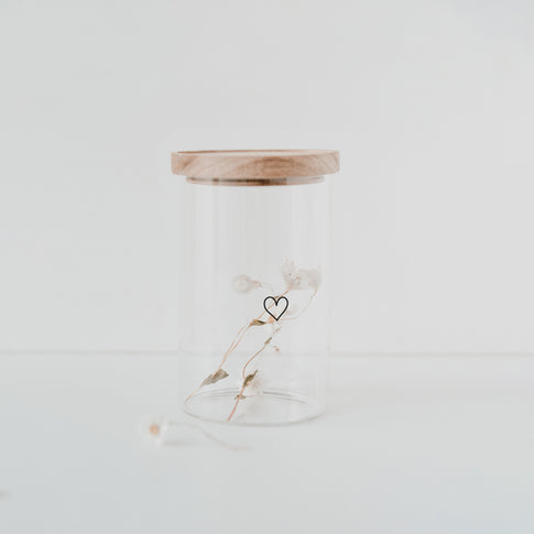 Storage jar heart black 19cm (PU = 4 pieces)
