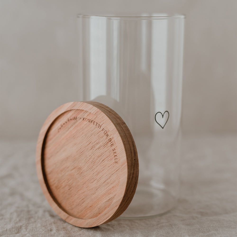 Storage jar heart black 19cm (PU = 4 pieces)