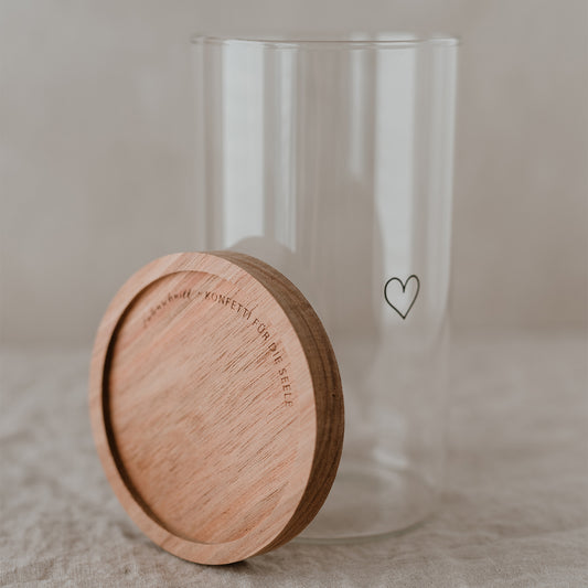 Vorratsglas Herz schwarz 19cm (VE = 4 Stk)