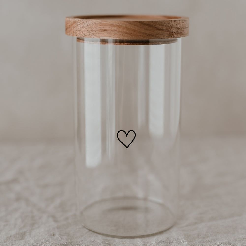 Storage jar heart black 19cm (PU = 4 pieces)