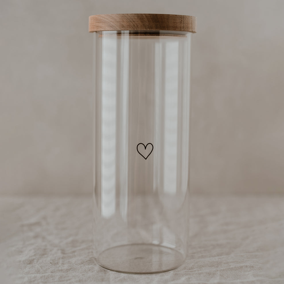 Storage jar heart black 25cm (PU = 4 pieces)