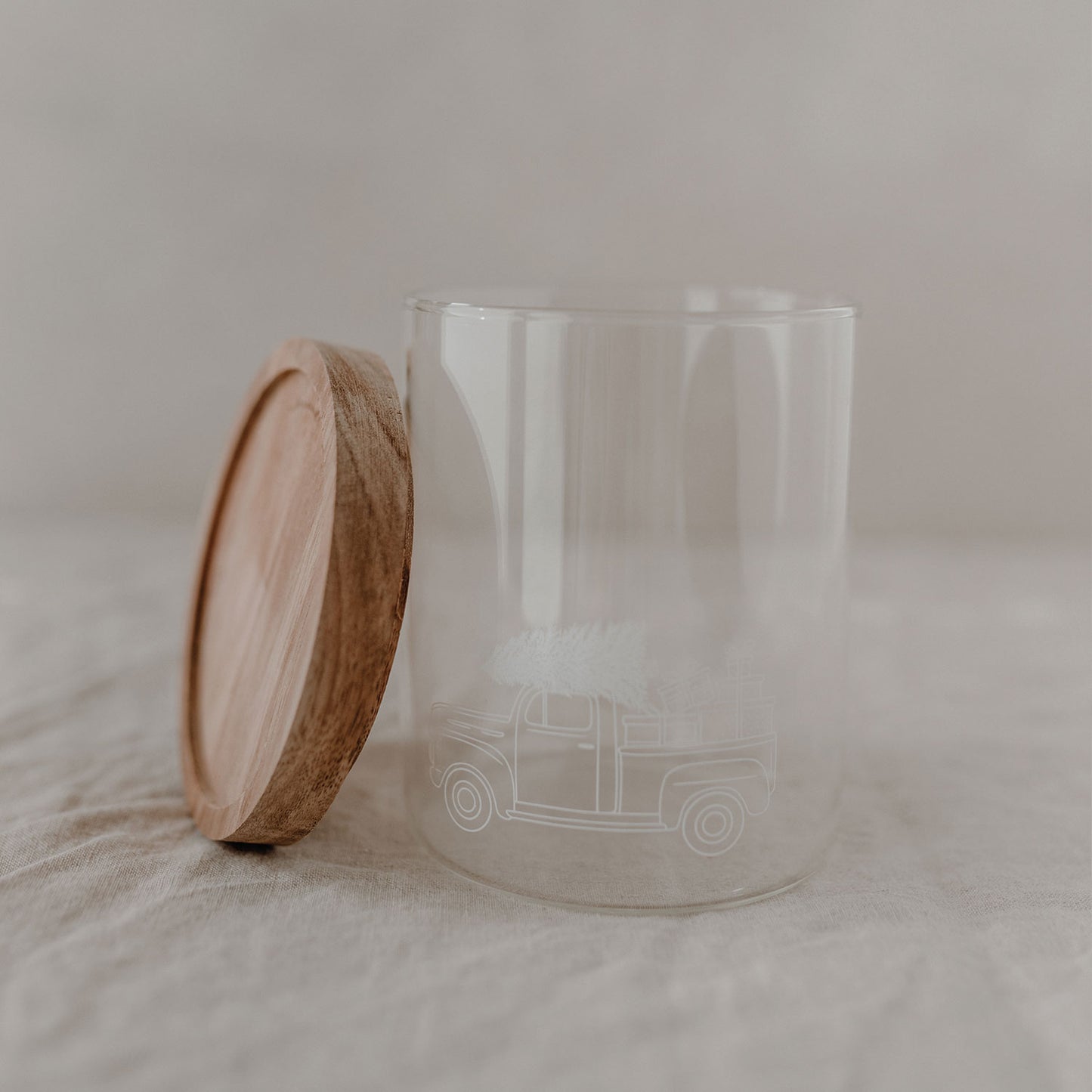 Vorratsglas Weihnachtsauto 13cm (VE = 4 Stk)