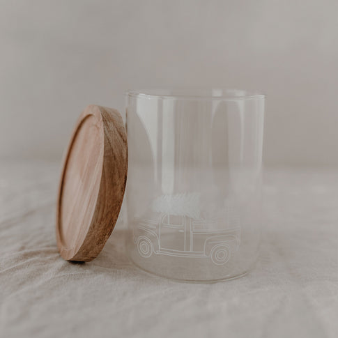Vorratsglas Weihnachtsauto 13cm (VE = 4 Stk)