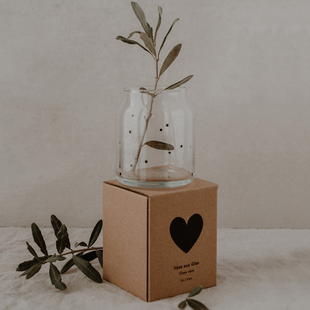 Vase en verre petits pois (UE = 6 Pièces)