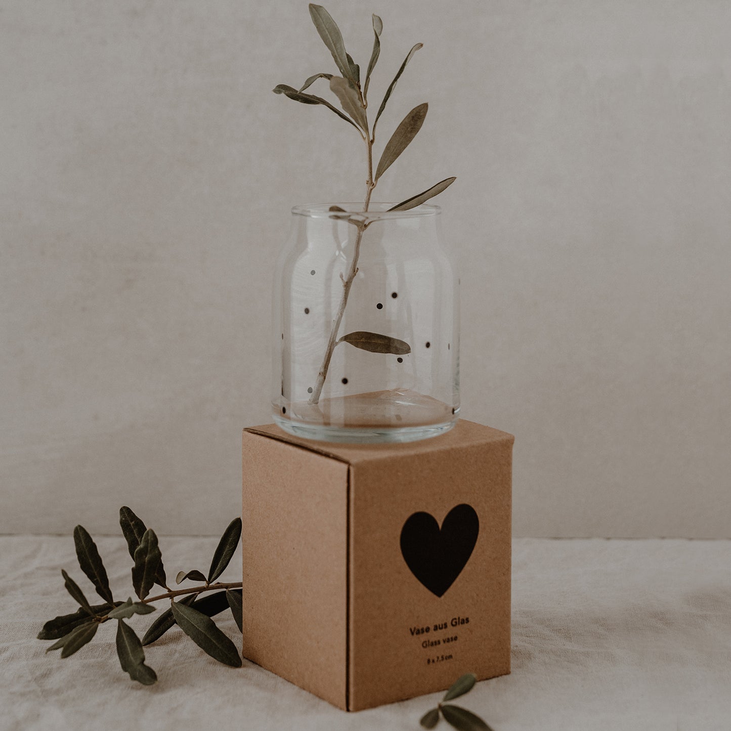 Vase en verre petits pois (UE = 6 Pièces)