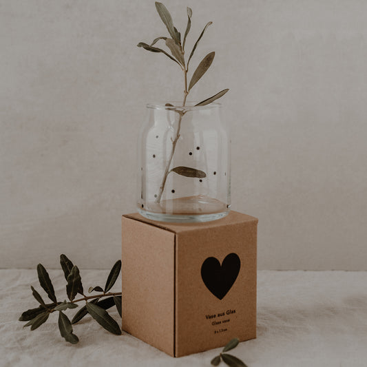 Vase en verre petits pois (UE = 6 Pièces)