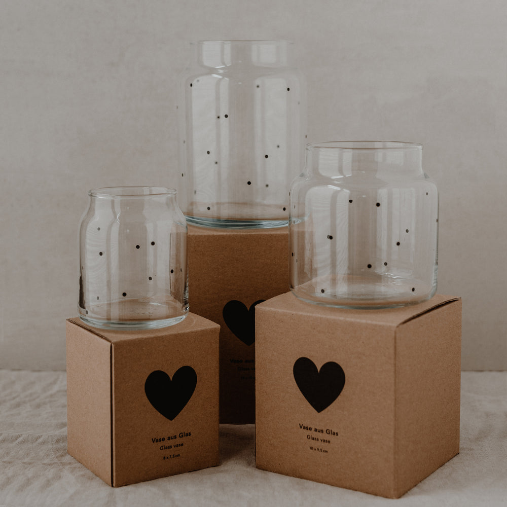 Vase en verre petits pois (UE = 6 Pièces)