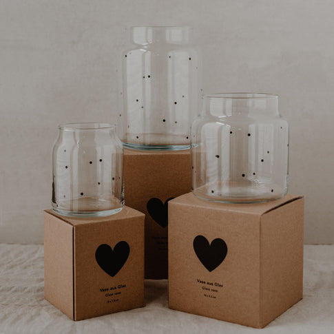 Vase en verre petits pois (UE = 6 Pièces)