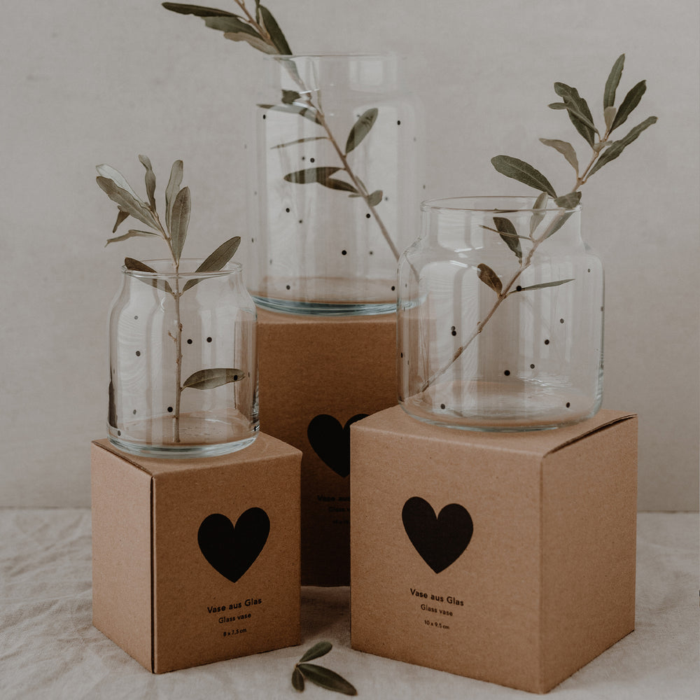 Vase en verre petits pois (UE = 6 Pièces)