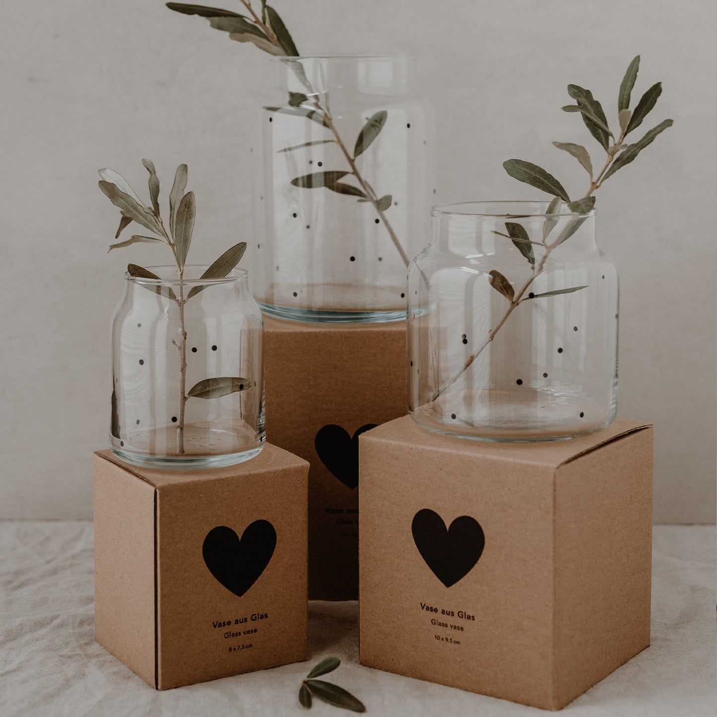 Vase en verre petits pois (UE = 6 Pièces)