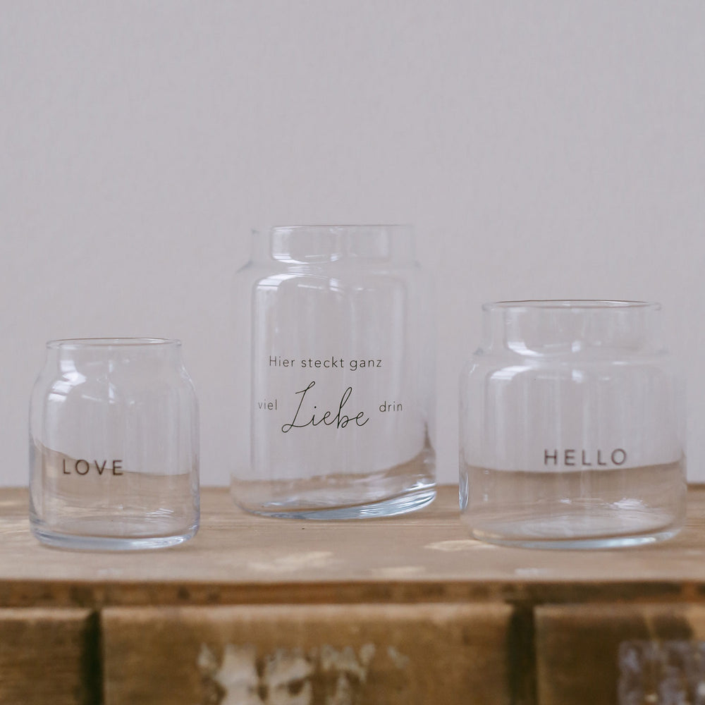 Vase made of glass small Love (PU = 6 pieces)