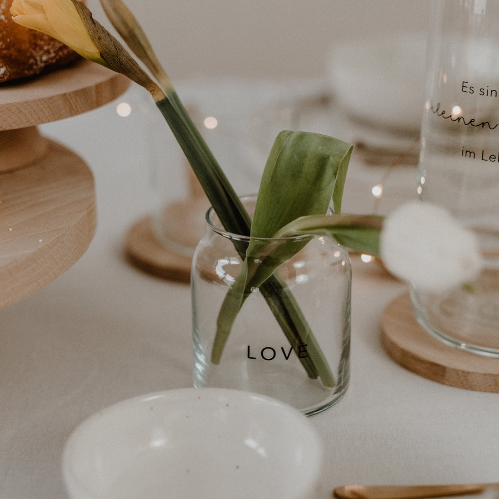 Vase made of glass small Love (PU = 6 pieces)
