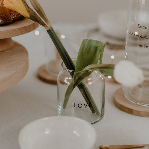 Vase made of glass small Love (PU = 6 pieces)