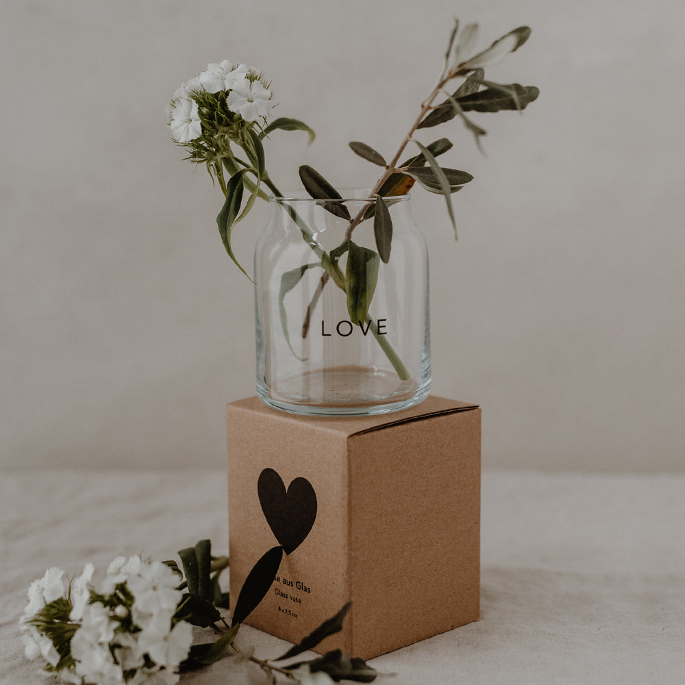 Vase made of glass small Love (PU = 6 pieces)