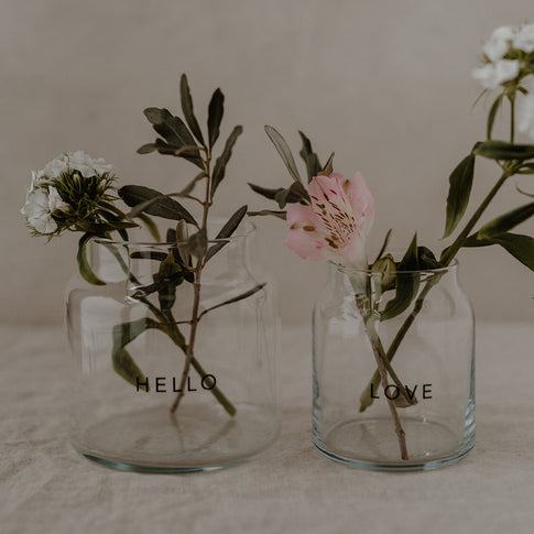Vase made of glass small Love (PU = 6 pieces)