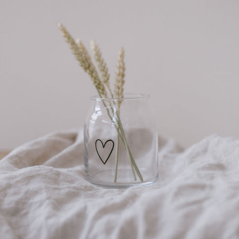 Vase en verre petit coeur (UE = 6 Pièces)