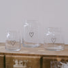 Vase en verre petit coeur (UE = 6 Pièces)