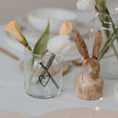 Vase en verre petit coeur (UE = 6 Pièces)