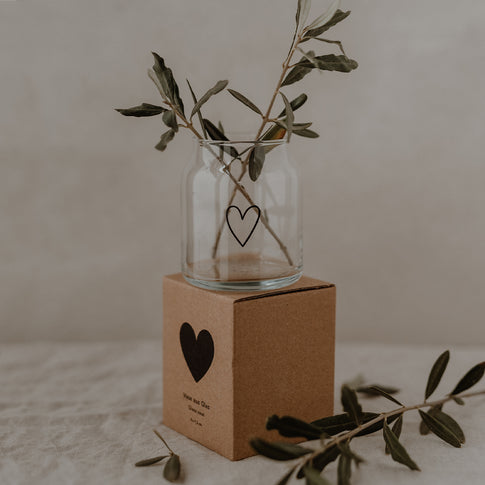 Vase en verre petit coeur (UE = 6 Pièces)