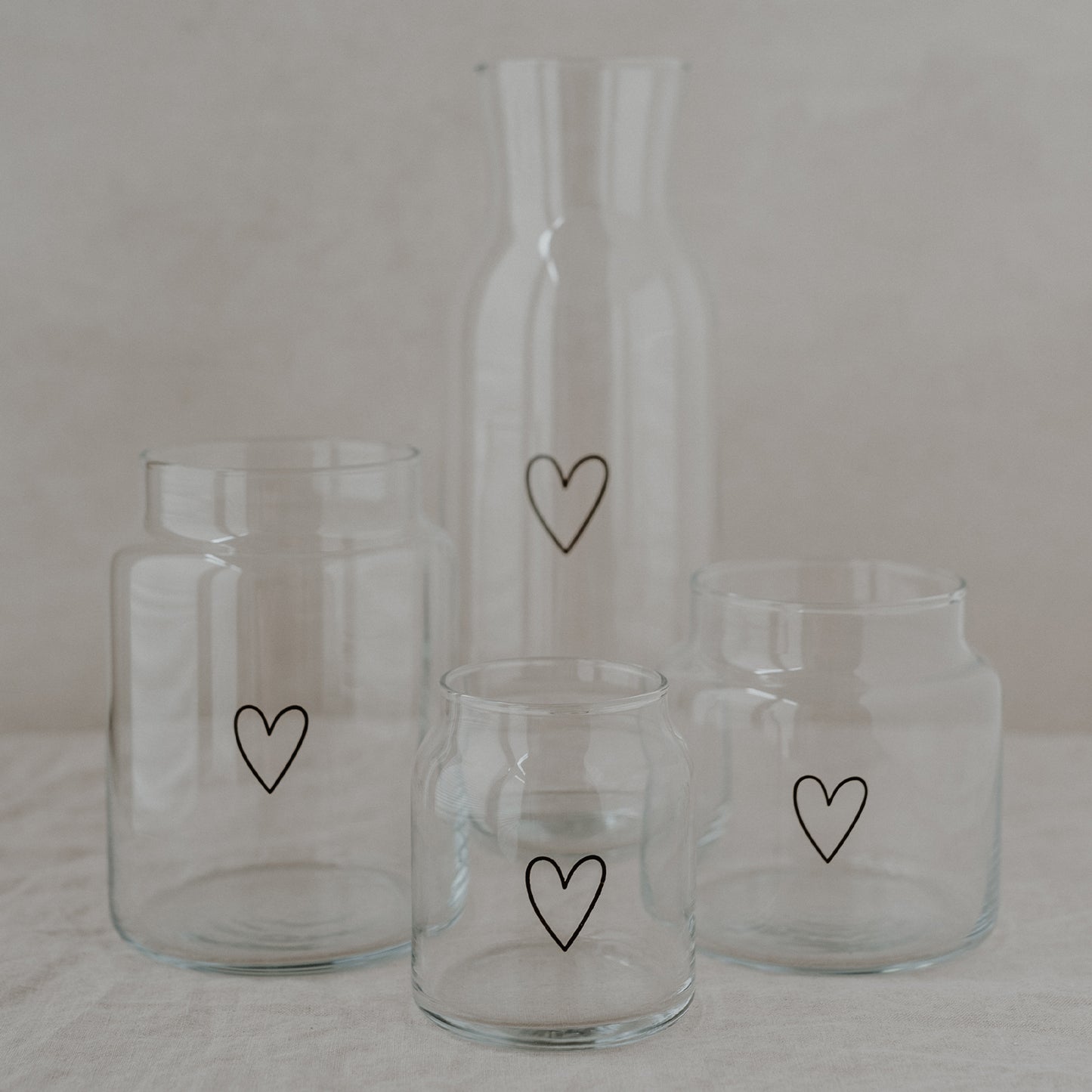 Vase en verre petit coeur (UE = 6 Pièces)
