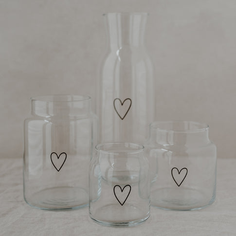 Vase en verre petit coeur (UE = 6 Pièces)