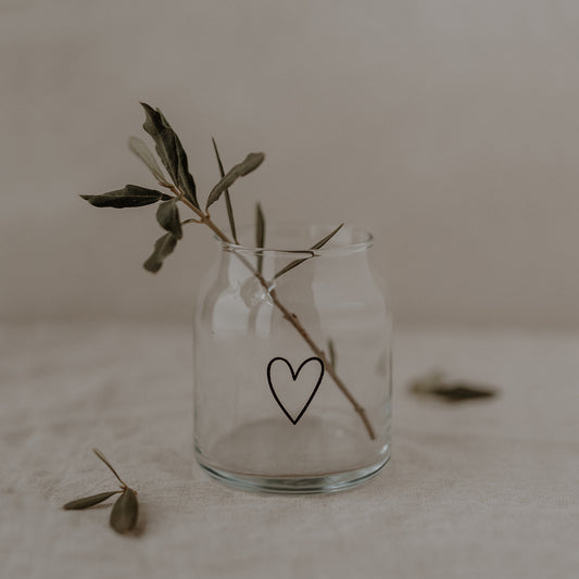 Vase en verre petit coeur (UE = 6 Pièces)