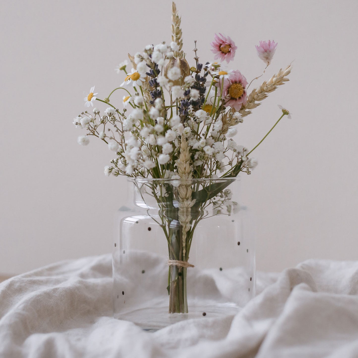 Vase aus Glas mittel Punkte (VE = 6 Stk)