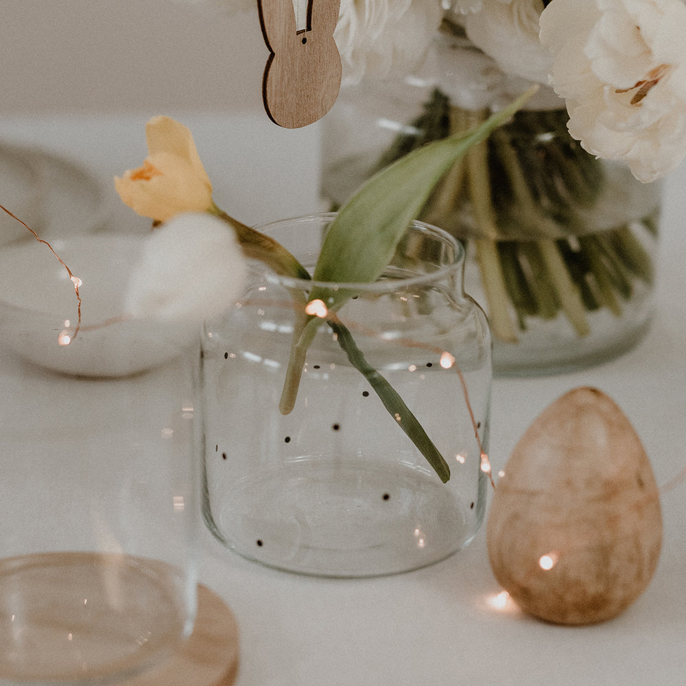 Vase aus Glas mittel Punkte (VE = 6 Stk)