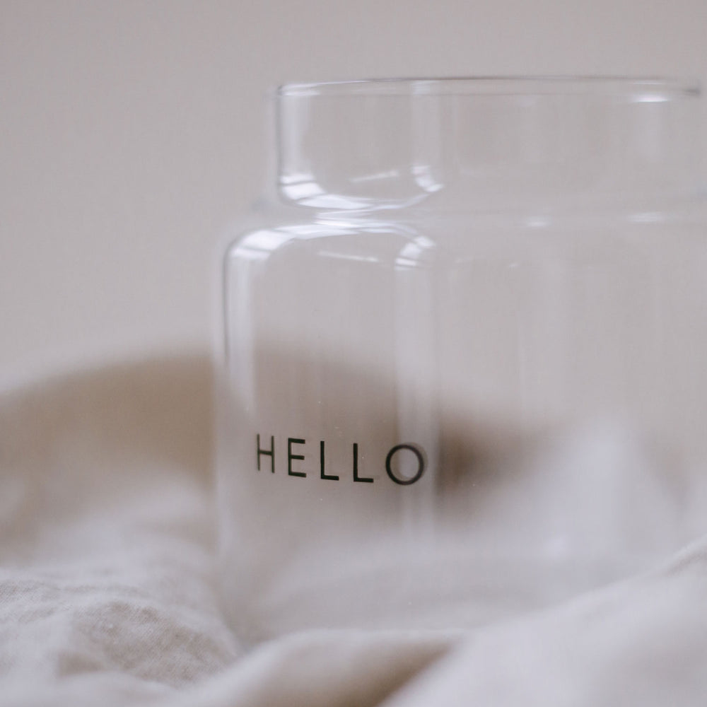 Vase moyen en verre Hello (UE = 6 Pièces)