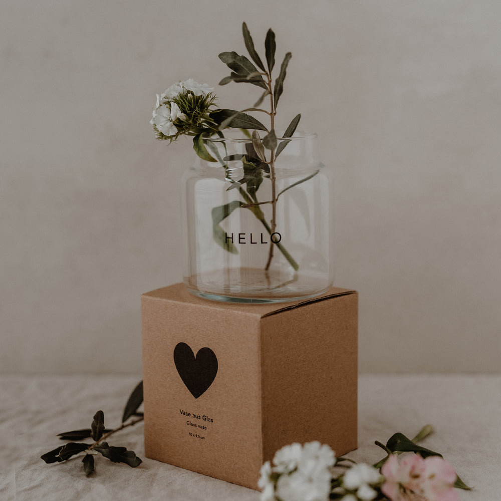 Vase moyen en verre Hello (UE = 6 Pièces)