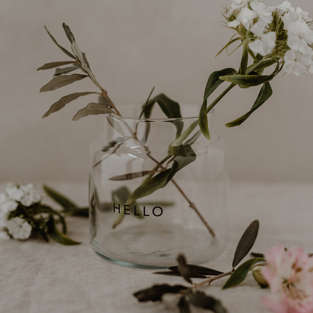 Vase moyen en verre Hello (UE = 6 Pièces)