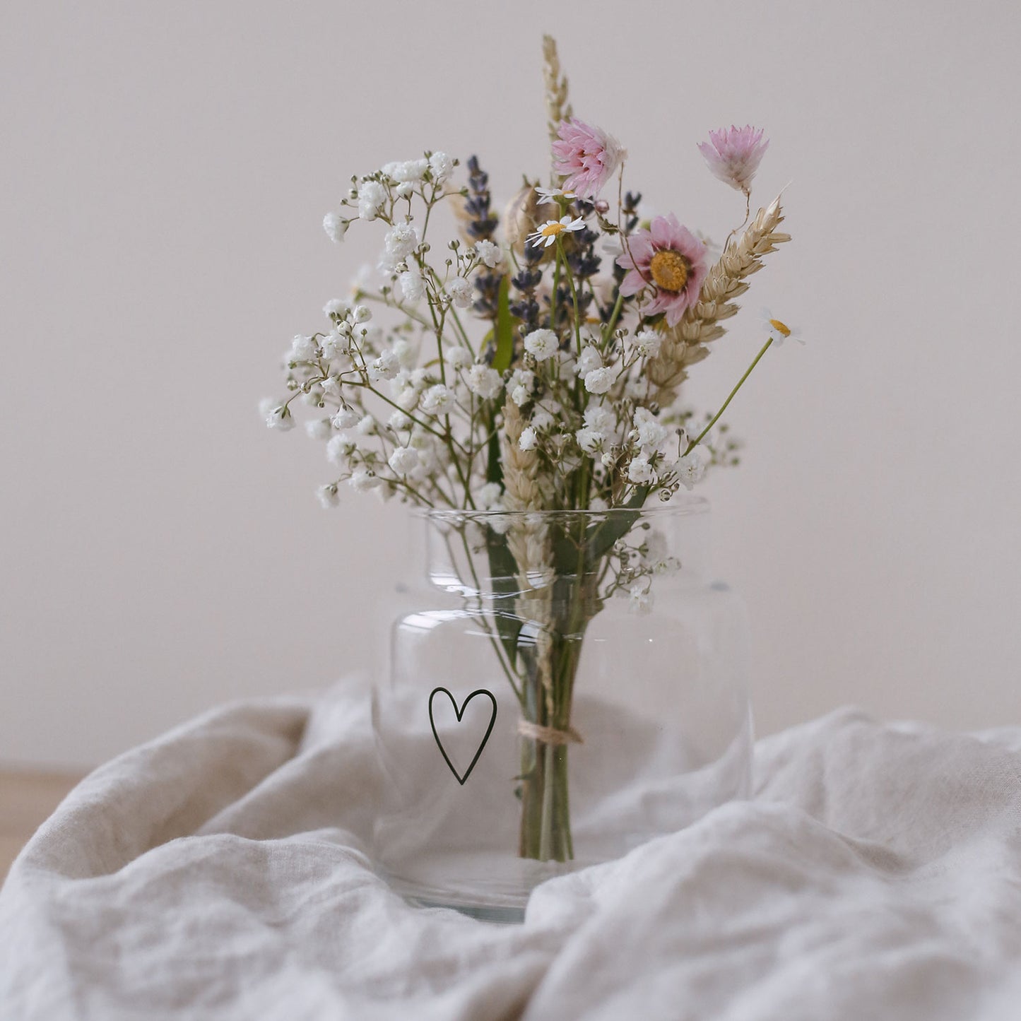 Vase aus Glas mittel Herz (VE = 6 Stk)
