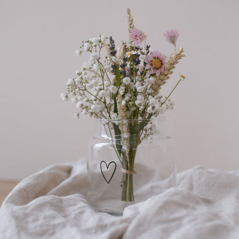 Vase aus Glas mittel Herz (VE = 6 Stk)