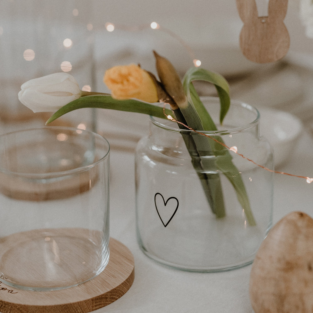 Vase aus Glas mittel Herz (VE = 6 Stk)