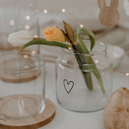 Vase aus Glas mittel Herz (VE = 6 Stk)