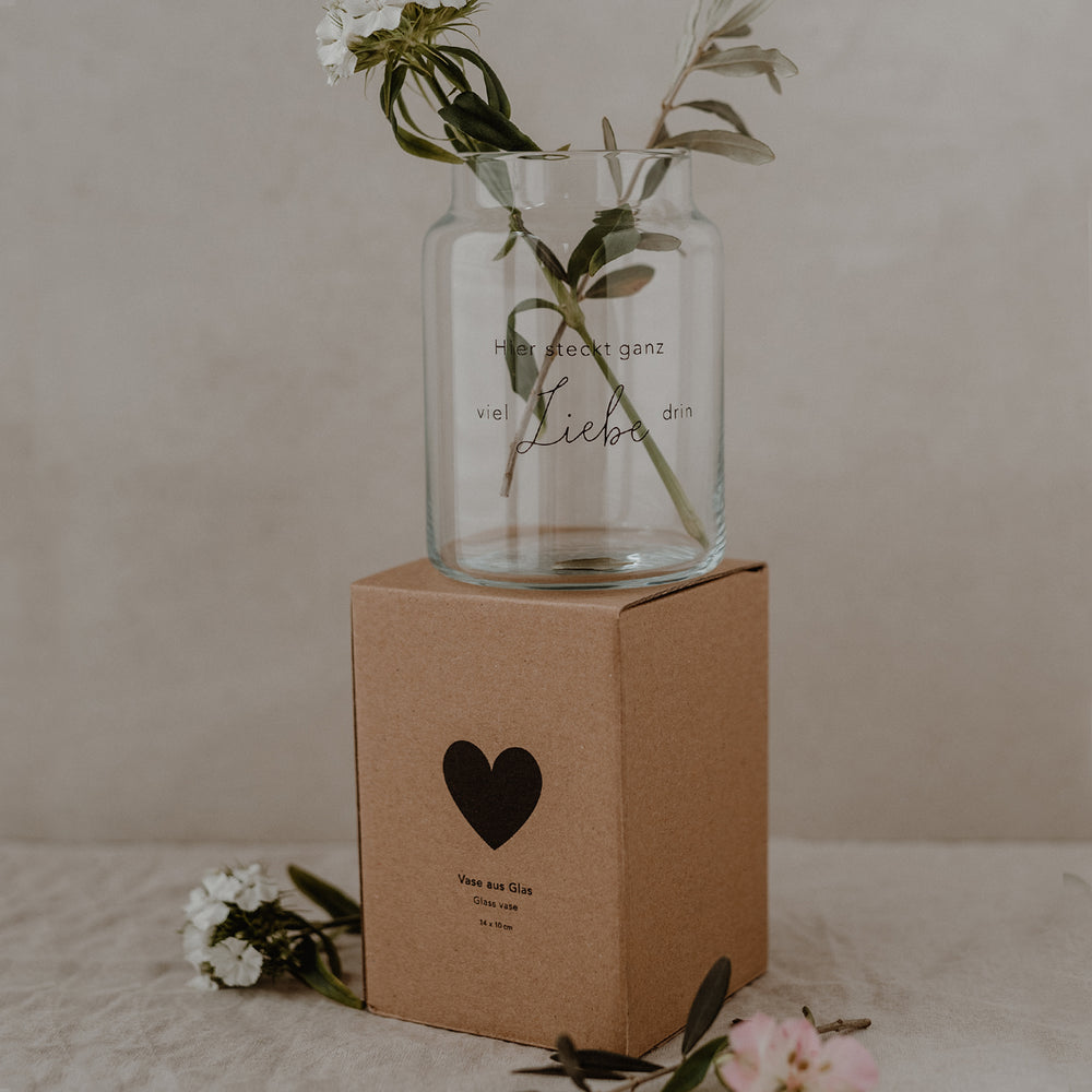 Vase en verre grand Liebe (UE = 6 Pièces)