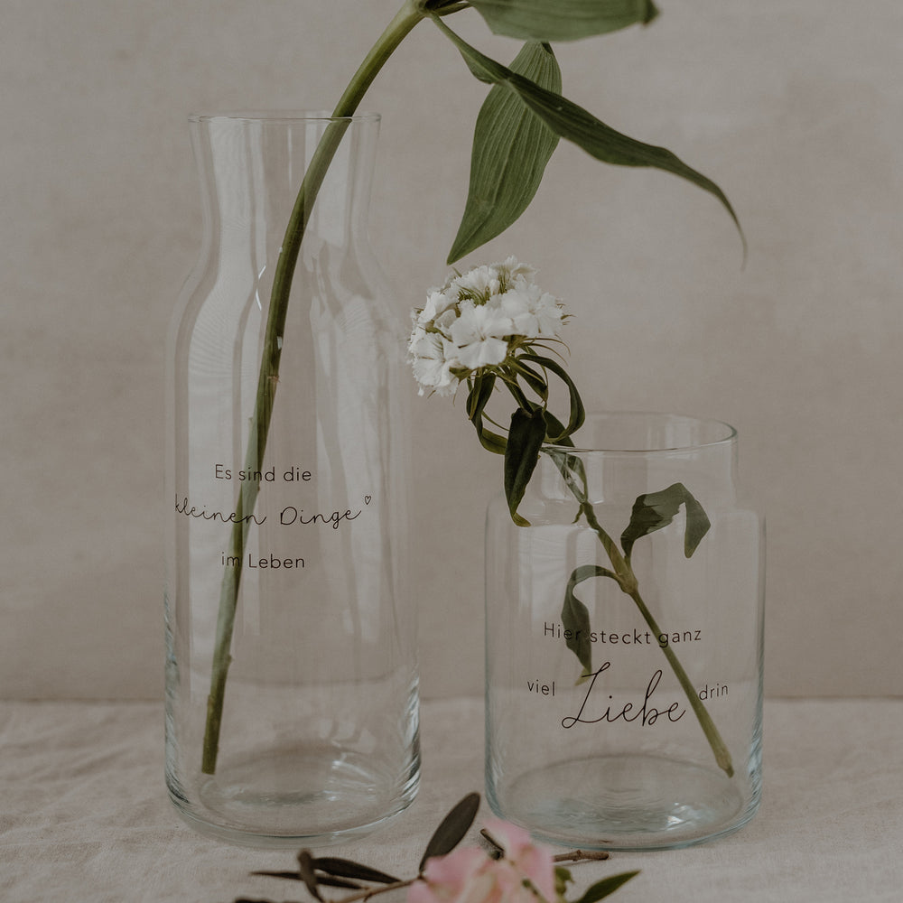 Vase en verre grand Liebe (UE = 6 Pièces)