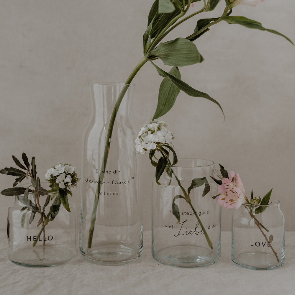 Vase en verre grand Liebe (UE = 6 Pièces)