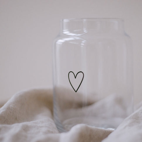 Glass vase large heart (PU = 6 pieces)