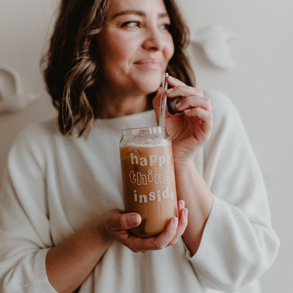 Tall drinking glass Happy Things (PU = 6 pieces)