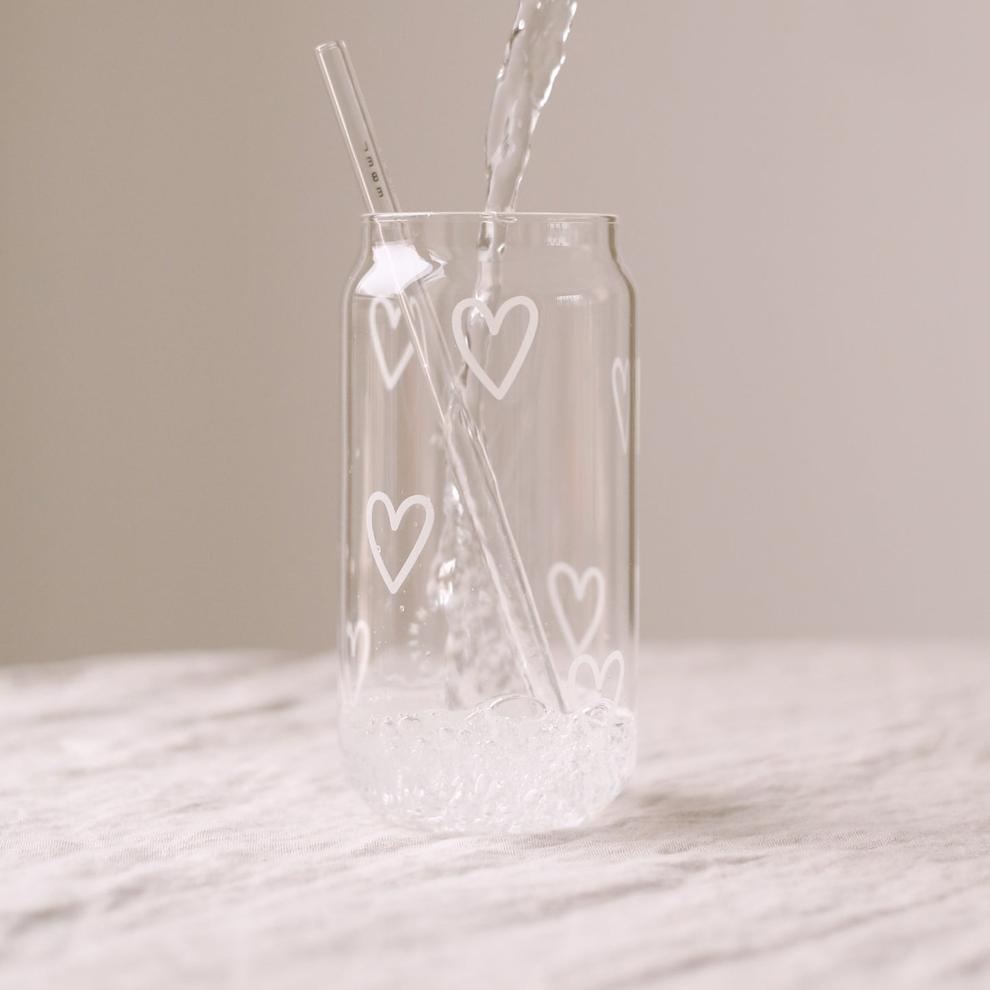 Tall drinking glass hearts (PU = 6 pieces)