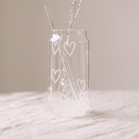 Tall drinking glass hearts (PU = 6 pieces)