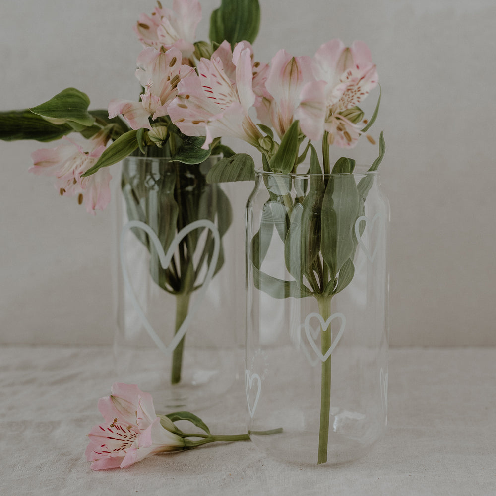 Tall drinking glass hearts (PU = 6 pieces)