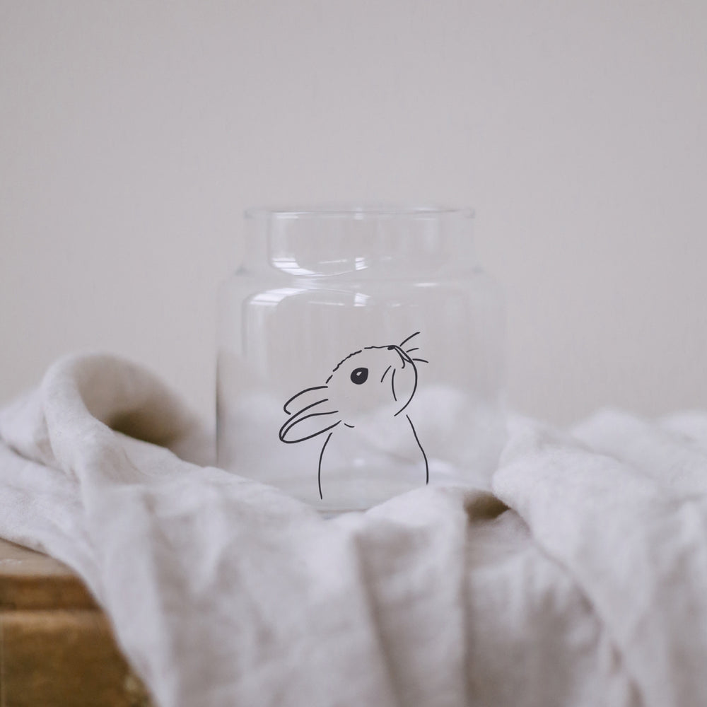 Vase aus Glas mittel Hase (VE = 6 Stk)
