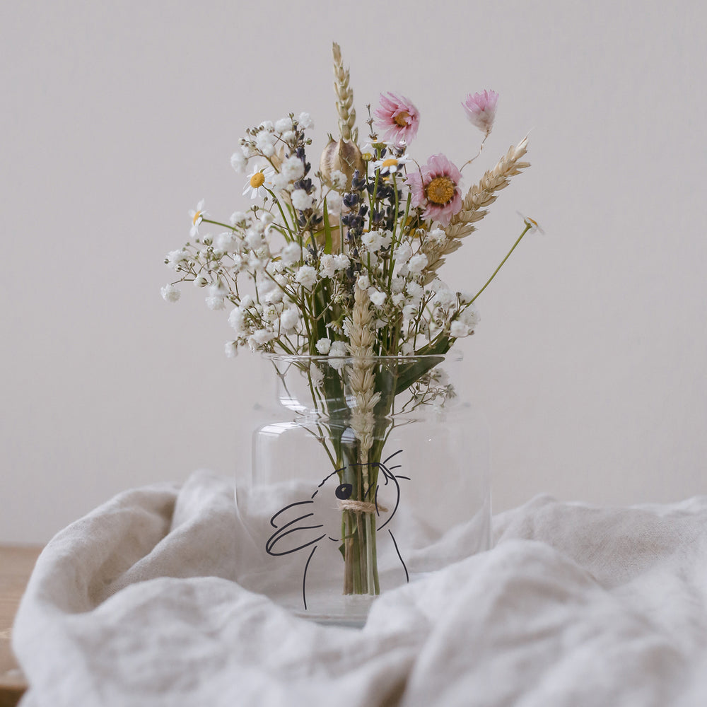 Vase aus Glas mittel Hase (VE = 6 Stk)