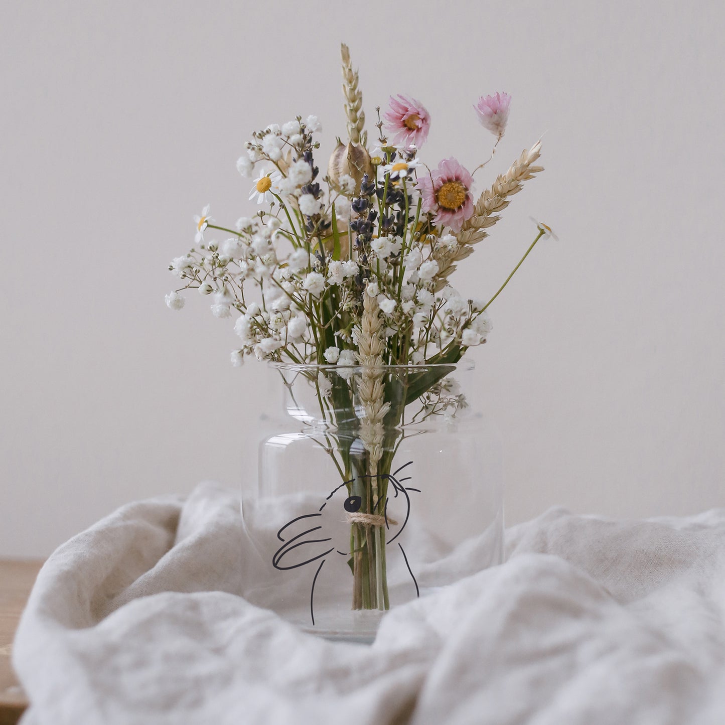 Vase aus Glas mittel Hase (VE = 6 Stk)